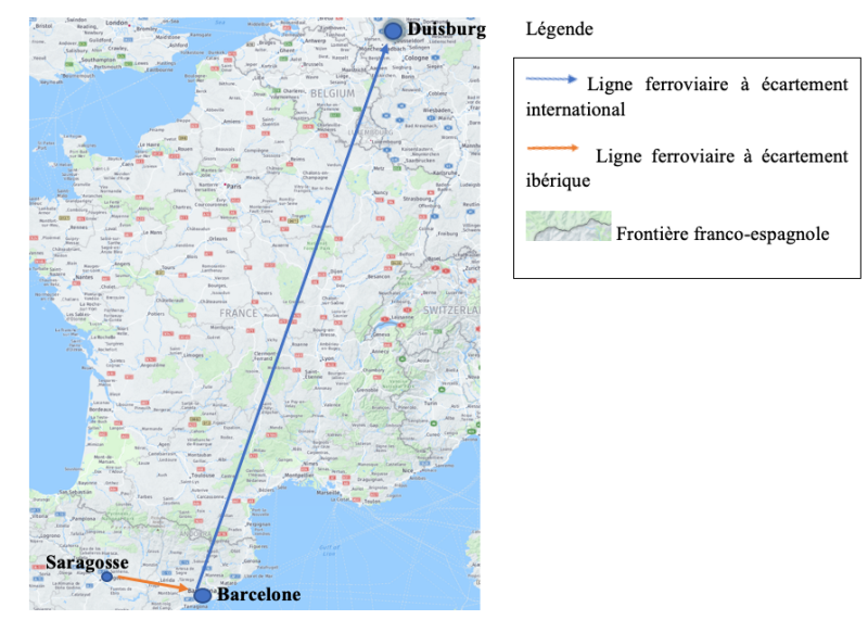 Illustration 4 – Transport multimodal Ligne Saragosse-Barcelone-Duisburg - EP