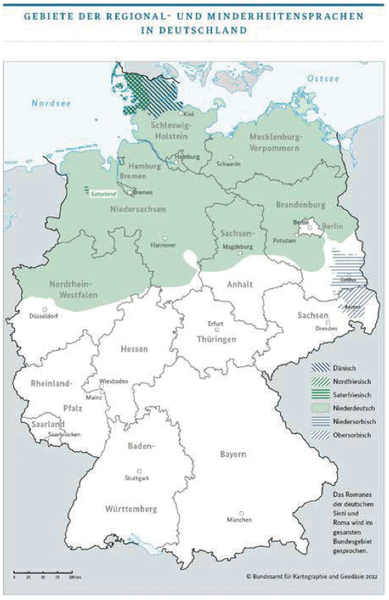 Aire de diffusion des trois langues