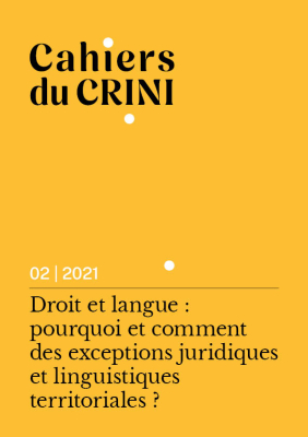couverture du numéro 2 de Cahiers du CRINI